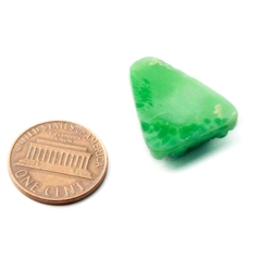 Czech antique rose flower Peking jadeite green cameo glass cabochon 25mm