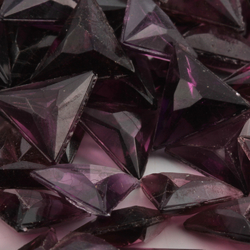 Lot (110) Czech vintage purple amethyst triangle glass rhinestones 10mm