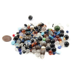 Lot (200+) vintage Czech assorted glass beads and findings