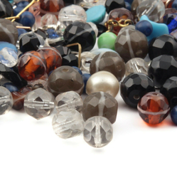 Lot (200+) vintage Czech assorted glass beads and findings