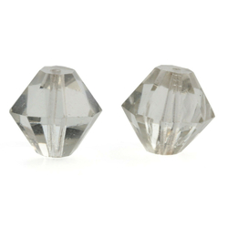 Lot (2) large Czech Art Deco antique bicone hand faceted crystal glass beads