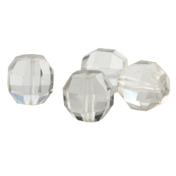 Lot (4) large Czech Art Deco antique octagon hand faceted crystal glass beads