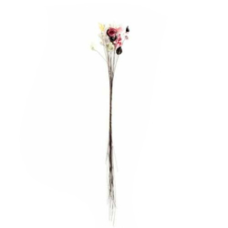 Lot (39) Czech lampwork glass black pink opaline lustre flower stem headpin beads