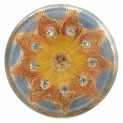 Czech floral lacy style crystal rhinestone glass button 38mm