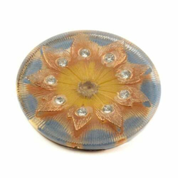 Czech floral lacy style crystal rhinestone glass button 38mm
