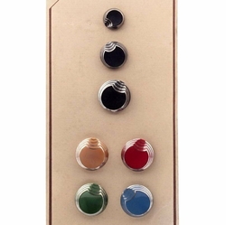 Sample card (7) Czech vintage 1920's geometric silver lustre glass buttons
