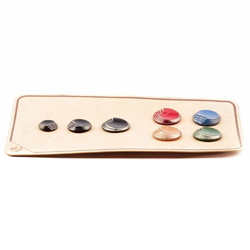 Sample card (7) Czech vintage 1920's geometric silver lustre glass buttons