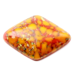 Vintage Czech orange spatter end of day glass cabochon 26x19mm