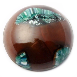 Czech vintage millefiori caramel satin round glass cabochon 22mm