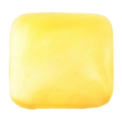 Czech antique yellow satin moonglow square glass cabochon 25mm
