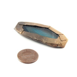Vintage metal wrapped natural blue agate slice