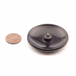 Large antique Victorian Czech silvered imitation fabric black glass button 49mm