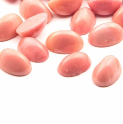Lot (38) 16mm Czech vintage dusty pink oval high domed glass cabochons
