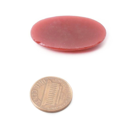 Large Czech Art Deco vintage oval carnelian red glass cabochon 35mm