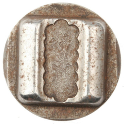 Antique Art Deco Czech glass button cabochon impression die steel mold square buckle
