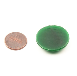 Large Vintage Art Deco 1920's Czech chrysoprase opaline green glass cabochon 28mm