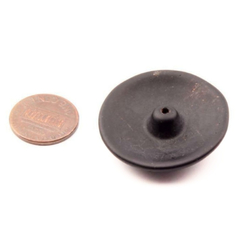 Large 35mm Antique Victorian Czech matte black floral hat pin button glass bead