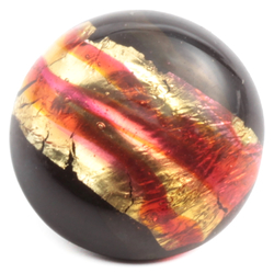 Antique 1800's Czech foil striped multicolor lampwork glass button 18mm