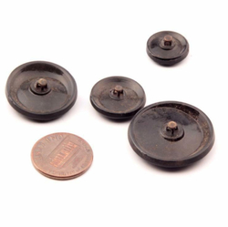 Lot (4) Czech antique gradual geometric black glass buttons
