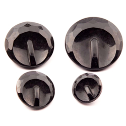 Lot (4) Czech antique gradual geometric black glass buttons