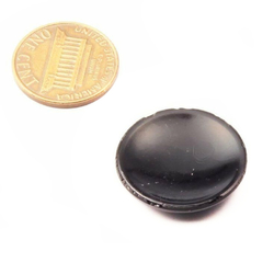 Czech vintage floral black glass cabochon 23mm