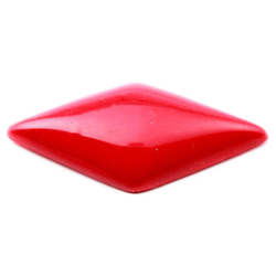 Large vintage Czech Deco fire red rhomboid art glass cabochon 38mm