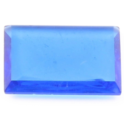 Large Czech antique hand rectangle faceted blue glass rhinestone 20x15mm