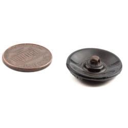 Antique Art Nouveau Czech pewter lustre flower glass button 23mm