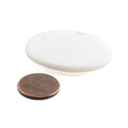Vintage Limoges style Dahlia flower oval white cabochon 40x30mm