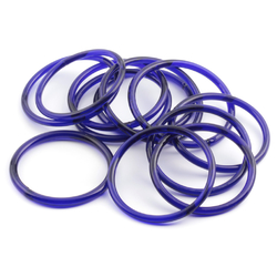 Lot (12) antique Czech cobalt blue glass bangles hoops earring elements 