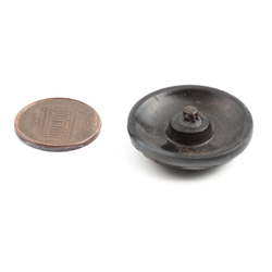Antique Art Nouveau Czech pewter lustre floral glass button 27mm damaged