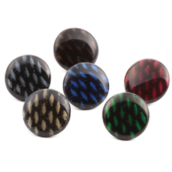 Lot (6) Antique Czech bicolor cased lampwork glass buttons 14mm