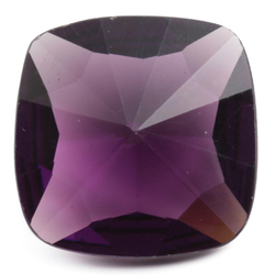 Large antique Czech hand cut pointed square amethyst glass rhinestone 30mm