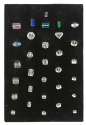 Antique 1920s Czech sample card 31 hand cut earring necklace pendant glass beads
