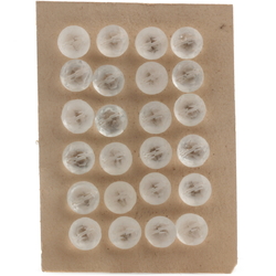 Card (24) vintage 1930's Czech crystal clear round domed faceted glass buttons 13mm
