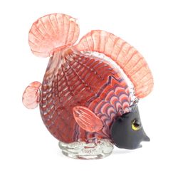Vintage Czech metallurgical glass lampwork fish ornament Mid Century modern
