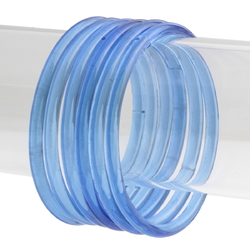 Lot (6) antique Czech blue glass bangles hoops earring elements 60mm
