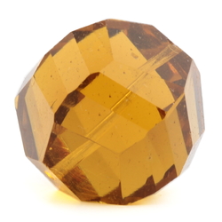 Large Austrian D.S antique hand faceted amber topaz glass bead 22mm