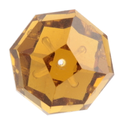 Large Austrian D.S antique hand faceted amber topaz glass bead 22mm