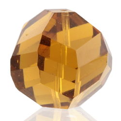 Large Austrian D.S antique hand faceted amber topaz glass bead 22mm