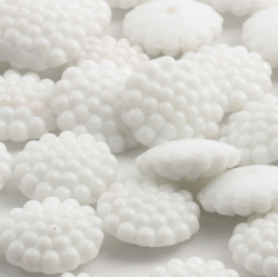 Lot (32) Czech vintage 1920's white flower headpin beads button elements 16mm