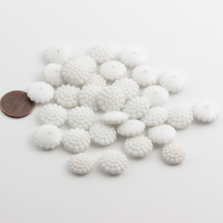 Lot (32) Czech vintage 1920's white flower headpin beads button elements 16mm