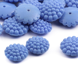 Lot (30) Czech vintage 1920's blue flower headpin beads button elements