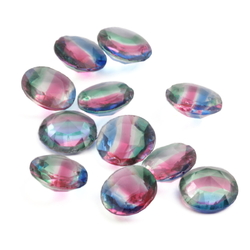 Lot (11) antique Czech hand cut rainbow glass rhinestones 11mm