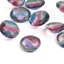 Lot (11) antique Czech hand cut rainbow glass rhinestones 11mm