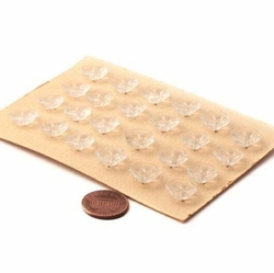 Card (24) Vintage Czech 12mm 1930's crystal clear hexagon glass buttons