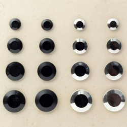 Sample Card (16) Czech Deco 1920's silver metallic black geometric glass buttons
