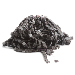 Lot (1000+) antique Victorian Czech square dimple jet black nailhead glass beads 7mm