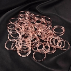 Lot (210) antique Czech rose pink glass bangles hoops earring elements 48mm