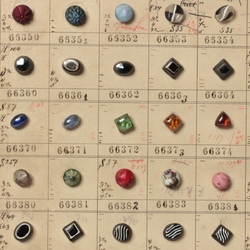 1916 Sample card (149) Czech antique glass buttons lampwork gilt lustre